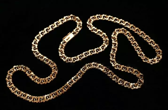 Chain Bismarck (71 valokuvaa): Naisten kultakuviot Kardinaali arabialaisella ja kaksinkertaisella kudoksella kaulassa, kullattu käsillä 3476_3