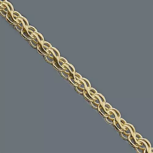 Chain Bismarck (71 լուսանկար). Կանանց ոսկու նախշերը կարդինալով արաբերենով եւ կրկնակի հյուսում պարանոցի վրա, ոսկեզօծ ձեռքը 3476_33