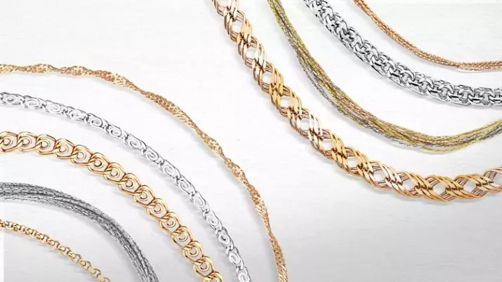 Jenis Tenun Gold Chains (122 foto): Nama jenis tenun model wanita, tenun modis untuk bertiup dan rantai tebal 3488_105