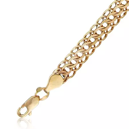 Jenis Tenun Gold Chains (122 foto): Nama jenis tenun model wanita, tenun modis untuk bertiup dan rantai tebal 3488_79
