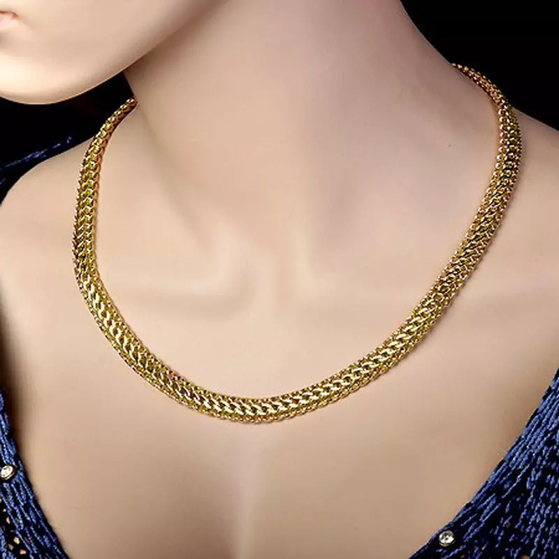 Golden-Lace řetěz (52 fotografií): Dámské výrobky ze zlata s tkaní blikačkou a hadem 3506_22