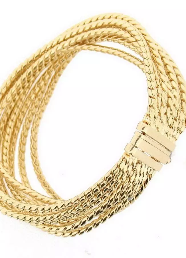 金蕾絲鏈（52張照片）：婦女的產品由金色製成，編織閃光燈和蛇 3506_40