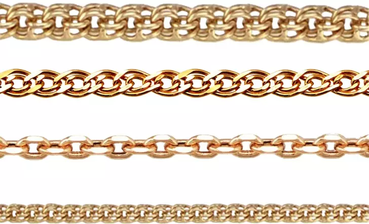 Žena zlatý řetěz na straně (52 fotografií): 585 Vzorek zlatý model 3508_18