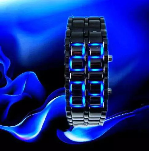 Wrist LED Watch (37 foto): Produk dinding pada matriks LED, faedah yang diketuai 3527_12