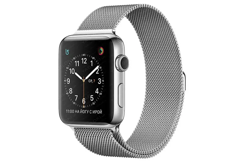 ខ្សែដៃរបស់ក្រុម AC Milan (រូបថត 47): ម៉ូដែលសំណាញ់សម្រាប់ Apple Watch Watch Watch ពីពន្លឺព្រះអាទិត្យតើអ្វីទៅជាការធ្វើឱ្យខ្លីការពិនិត្យឡើងវិញ 3550_33