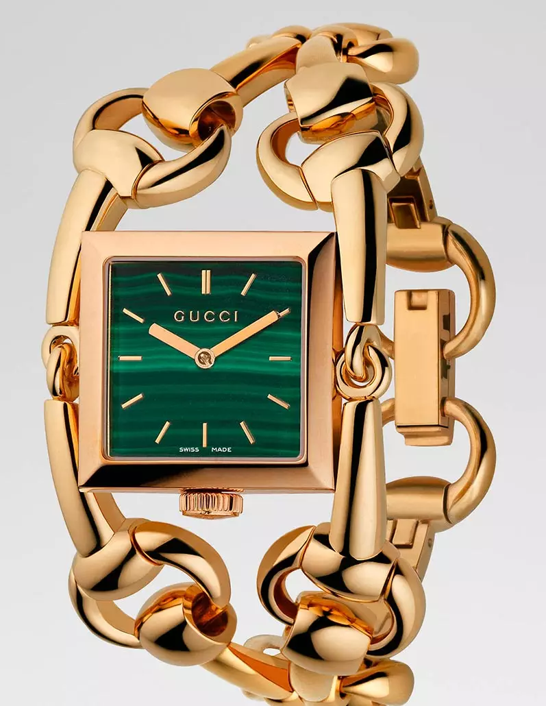 Gouden klok met een gouden armband (77 foto's): Gouden patronen voor dames 3559_58