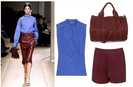 Kombinacija burgundy boje u odjeći (75 fotografija): Što je Bordeaux kombinira, za koga ide, kako nositi plavuše Burgundy haljine 3604_29