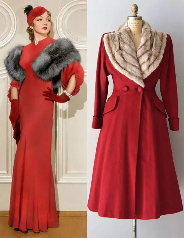 Phong cách 30s (61 ảnh): Quần áo nữ của 30s, váy và áo khoác thanh lịch, trang điểm và kiểu tóc. Hình ảnh nữ đẹp 3618_22