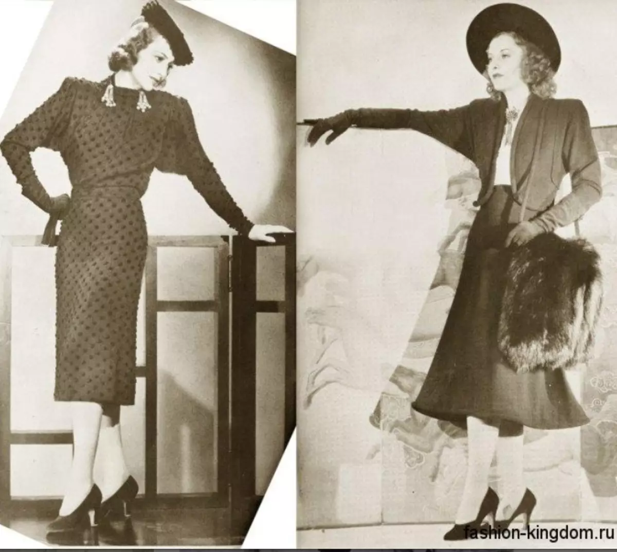 Stil 30-tih godina (61 slike): Zenska garderoba od 30-tih godina, haljine i elegantne kapute, šminke i frizure. Prekrasan ženski slike 3618_38