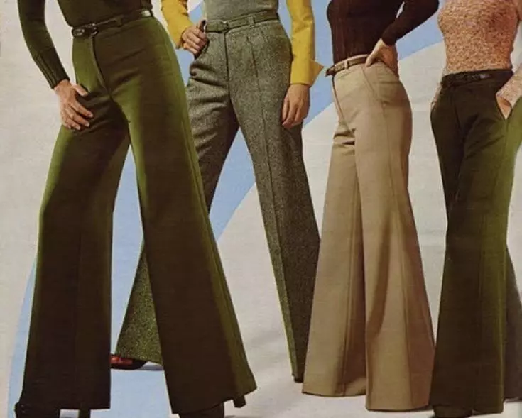 Стил на 70-те години (59 снимки): дрехи за жени и мъже. Рокли, грим, очила и други аксесоари за млади момичета в стил 70-те години. Готов изображения 3634_14