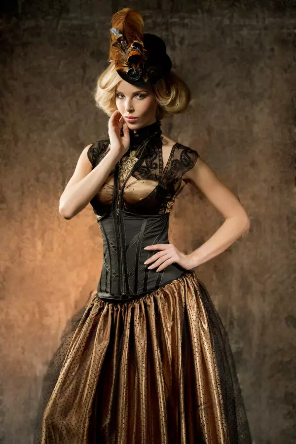 نمط الملابس Steampunk (80 صور): بدلات للرجال والفساتين النسائية، والأحزمة وغيرها من الملحقات للحياة اليومية 3639_15