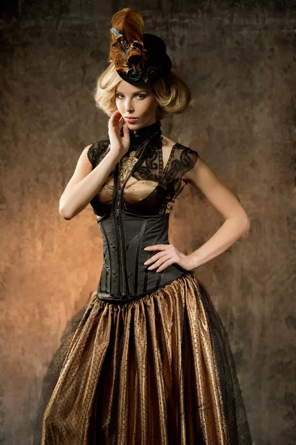 Steampunk ቅጥ ልብስ (80 ፎቶዎች): ተዕለት ሕይወት ለማግኘት የወንዶች ሃላፊዎቹ, የሴቶች አለባበሷ, ቀበቶ እና ሌሎች መለዋወጫዎች 3639_15