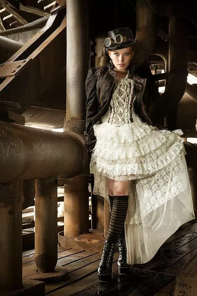 Steampunk 스타일 의류 (80 사진) : 남성용 정장, 여성용 드레스, 벨트 및 일상 생활 용 기타 액세서리 3639_28