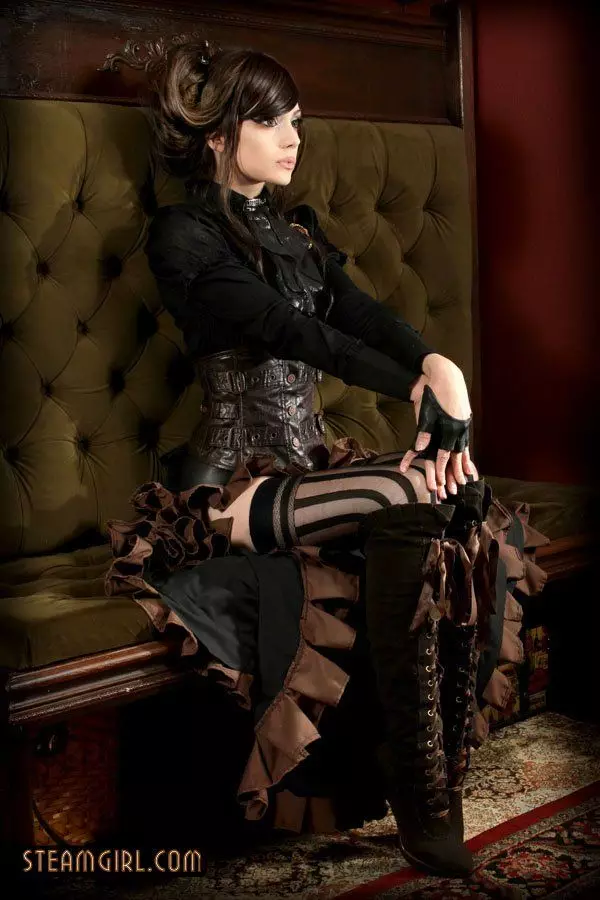 Steampunk Style хувцас (80 зураг): Эрэгтэй костюм, эмэгтэйчүүдийн хувцас, бүслэлт, бүс, бусад хэрэгслүүд 3639_54