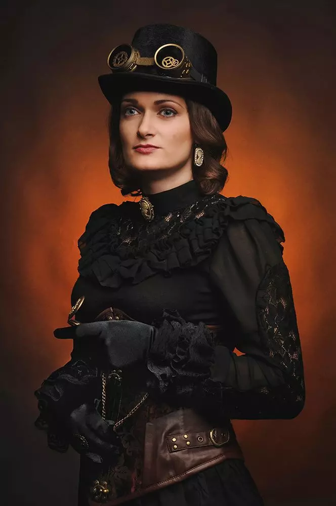 Veshje steampunk style (80 foto): kostume për meshkuj, veshjet e grave, rripa dhe pajisje të tjera për jetën e përditshme 3639_55