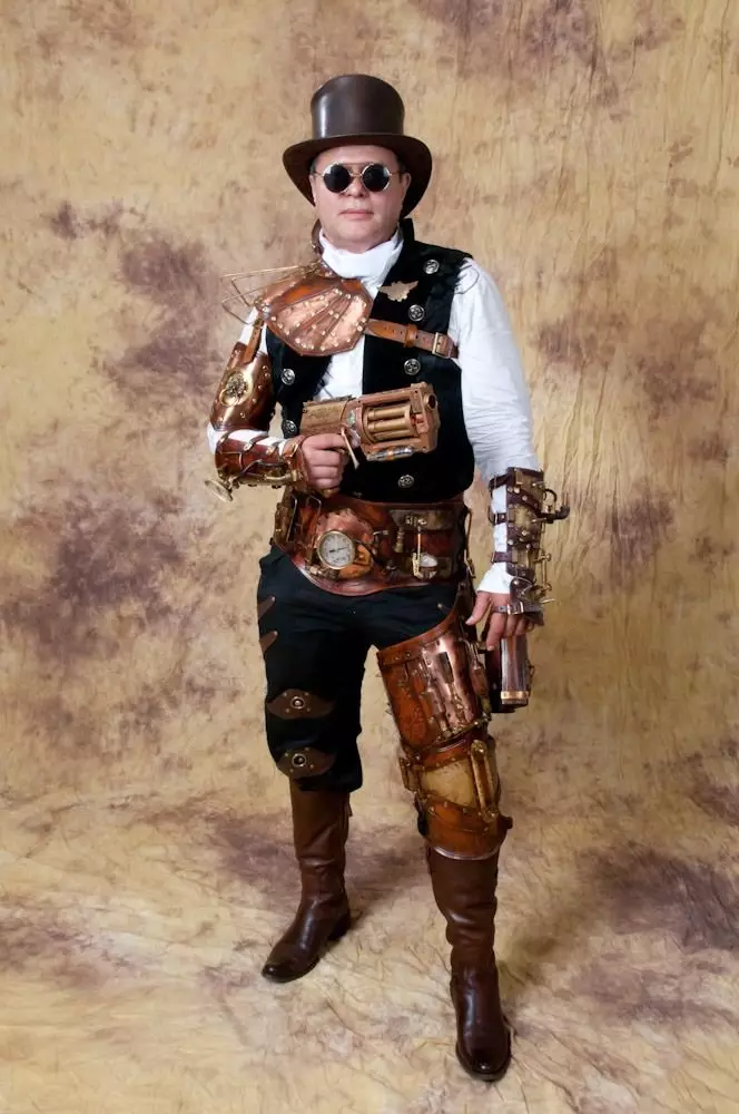 Steampunk Style Clothing (80 Ritratti): Ilbiesi tal-irġiel, ilbiesi tan-nisa, ċinturini u aċċessorji oħra għall-ħajja ta 'kuljum 3639_7