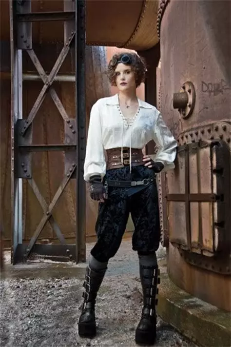 Steampunk Style Clothing (80 Ritratti): Ilbiesi tal-irġiel, ilbiesi tan-nisa, ċinturini u aċċessorji oħra għall-ħajja ta 'kuljum 3639_79