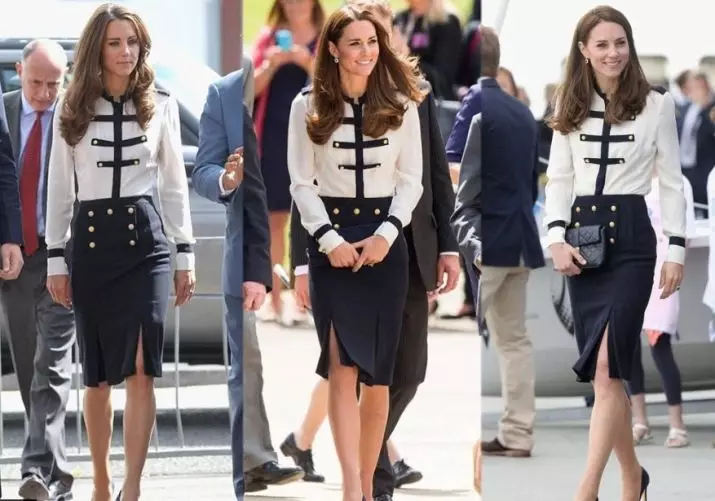 สไตล์ Kate Middleton (60 รูป): เสื้อผ้าในชีวิตประจำวันชุดไอคอนงานแต่งงานและชุดราตรี 3652_47