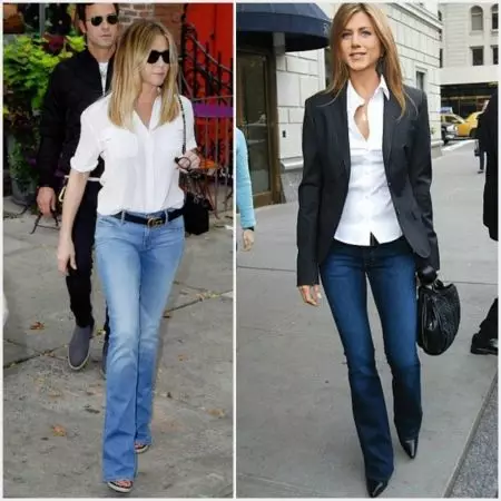 Stil Jennifer Aniston (38 Fotos): Kleidung Schauspielerinnen im Alltag, fertig Straßenbögen und modische festliche Outfits 3655_33