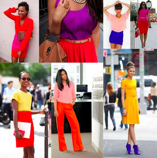 Krāsu bloks apģērbā (55 fotogrāfijas): saņem krāsu bloķēšanu un visu par krāsu bloka stilu džemperu, maisiņu, mēteļu un citu lietu piemēru 3661_16