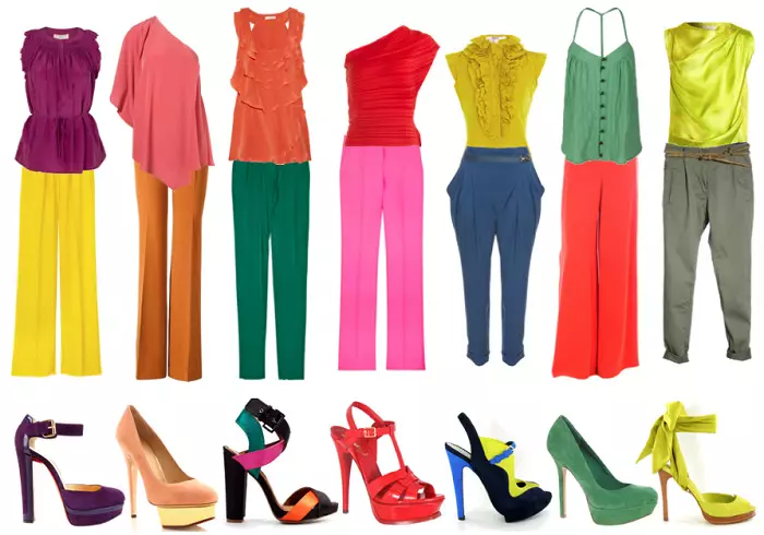 Farveblok i tøj (55 billeder): Modtagelse af farveblokerende og alt om stilen af ​​farveblok på eksemplet på trøjer, poser, frakker og andre ting 3661_3