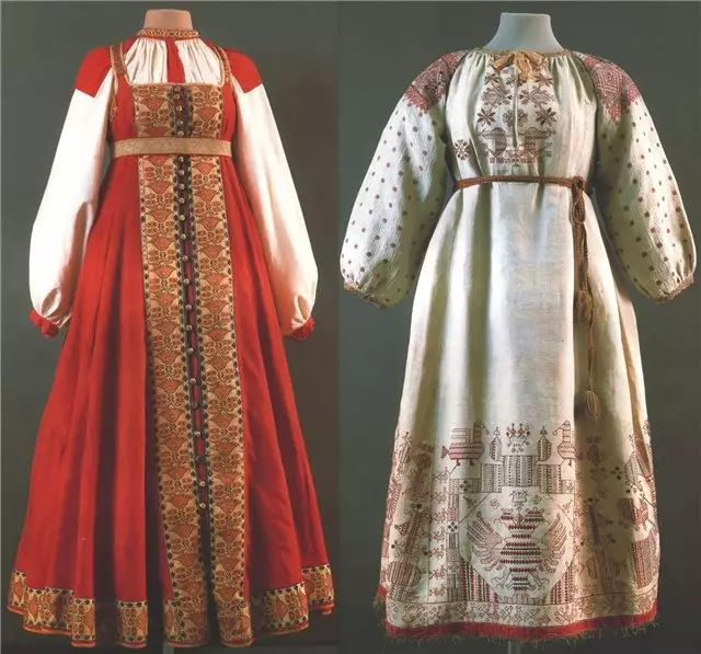 રશિયન-શૈલીના કપડાં (99 ફોટા): સ્લેવિક અને રશિયન-લોક શૈલી, ઇવાન્કા, બાહ્ય વસ્ત્રો 3714_31