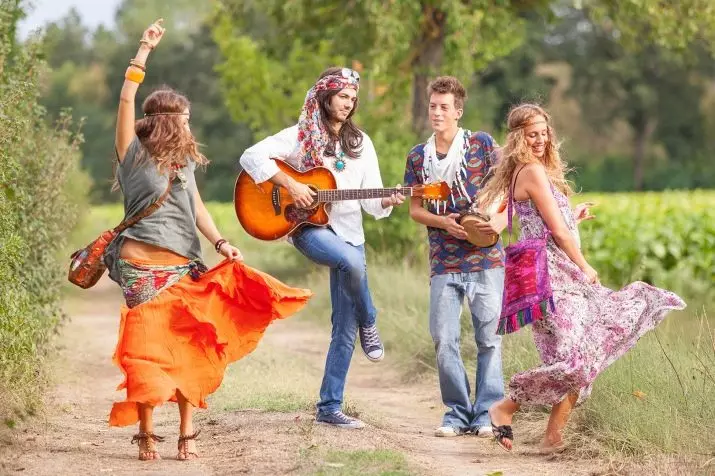 Hippie stil i klær (87 bilder): Funksjoner av klær og dekorasjoner, hvordan lage din stil til jenter 3717_2