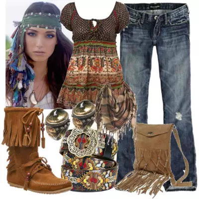 Hippie styl v oděvu (87 fotek): Úvody oblečení a dekorace, jak vytvořit svůj styl dívkám 3717_38