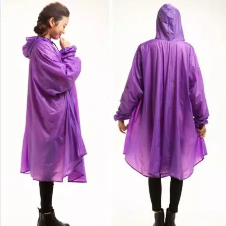 Poncho Poncho (28 mga larawan): Membrane Tourist Raincoat of Popular Brand Tatonka, Membrane WPL 372_12