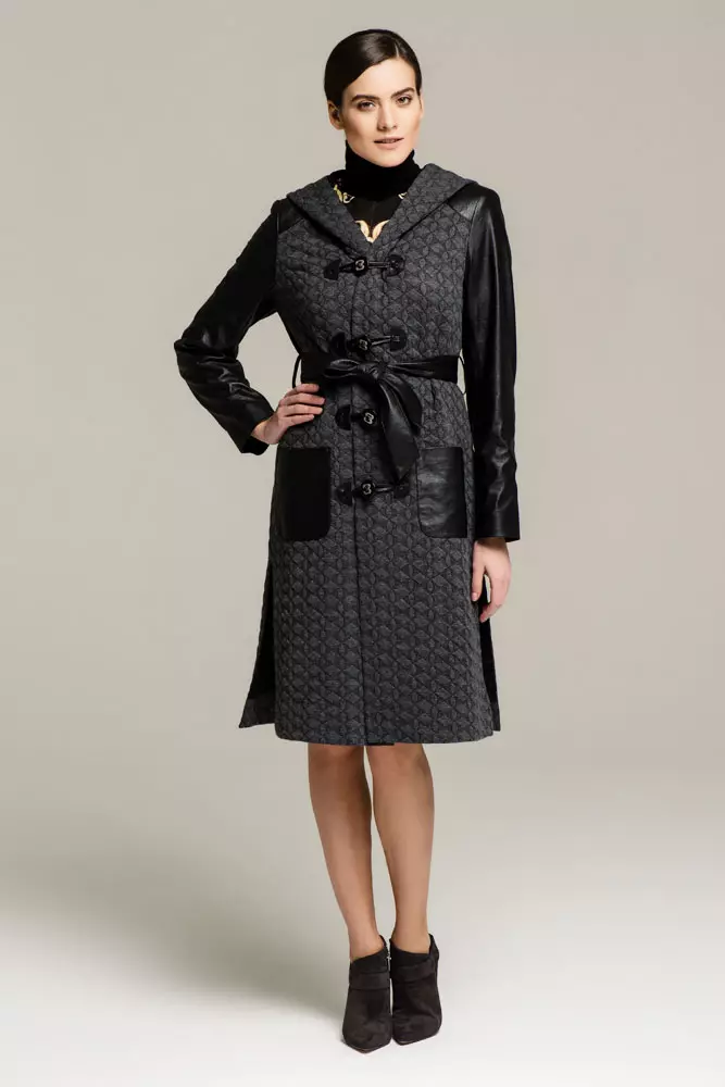 Combined Coat (45 Photos): Women's Models of 2 Fabrics and With A Cloak 376_10