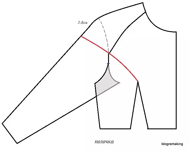 Mi smo sašiti bluzu sa usitnjeni ramena, otvorenih ramena (55 slike): model s rukavima i izrezima na ramenima, obrazac i prilagođavanje seljačke bluze 3915_18