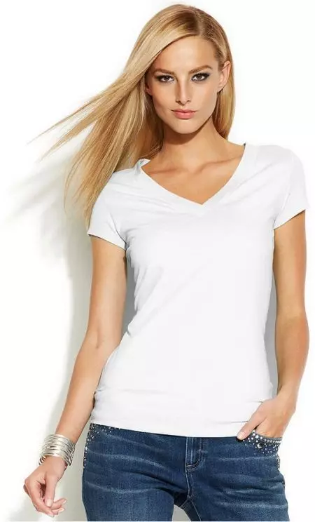 Modello di T-shirt da donna (81 foto): Come cucire da maglieria con le tue mani, una maglietta da abbigliamento e un trituratore per principianti 3919_36