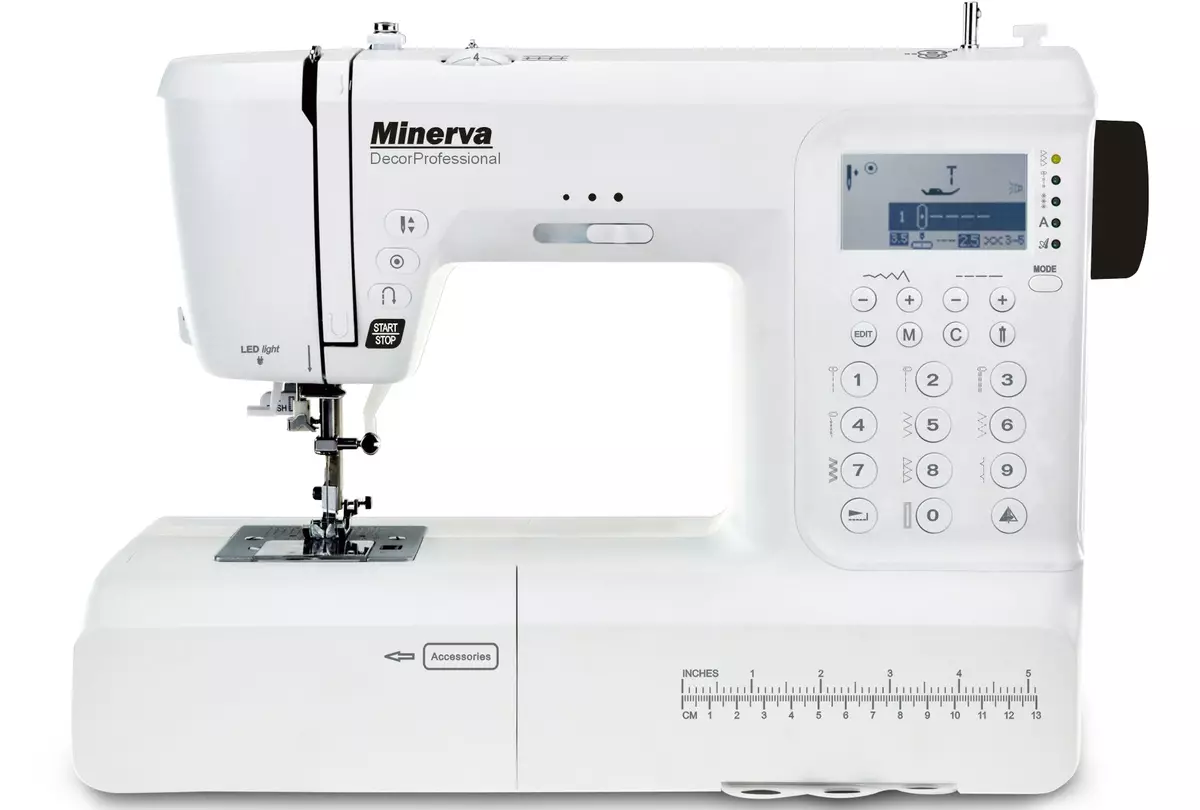 Maszyny do szycia Minerva i Overlocks: Dekcorexpert, M32G i modele z napędem stóp. Producent opinie kraj i recenzji 3953_4