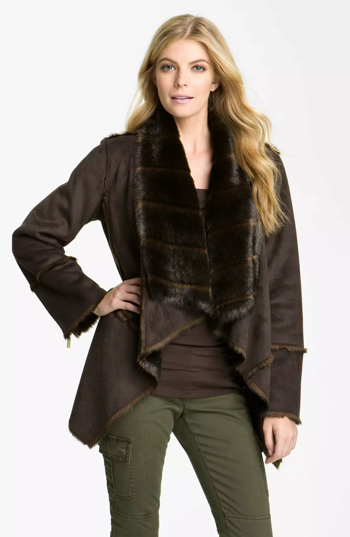 Tools from artificial fur (74 photos): short, how much is a natural leather coat on artificial fur, with a hood