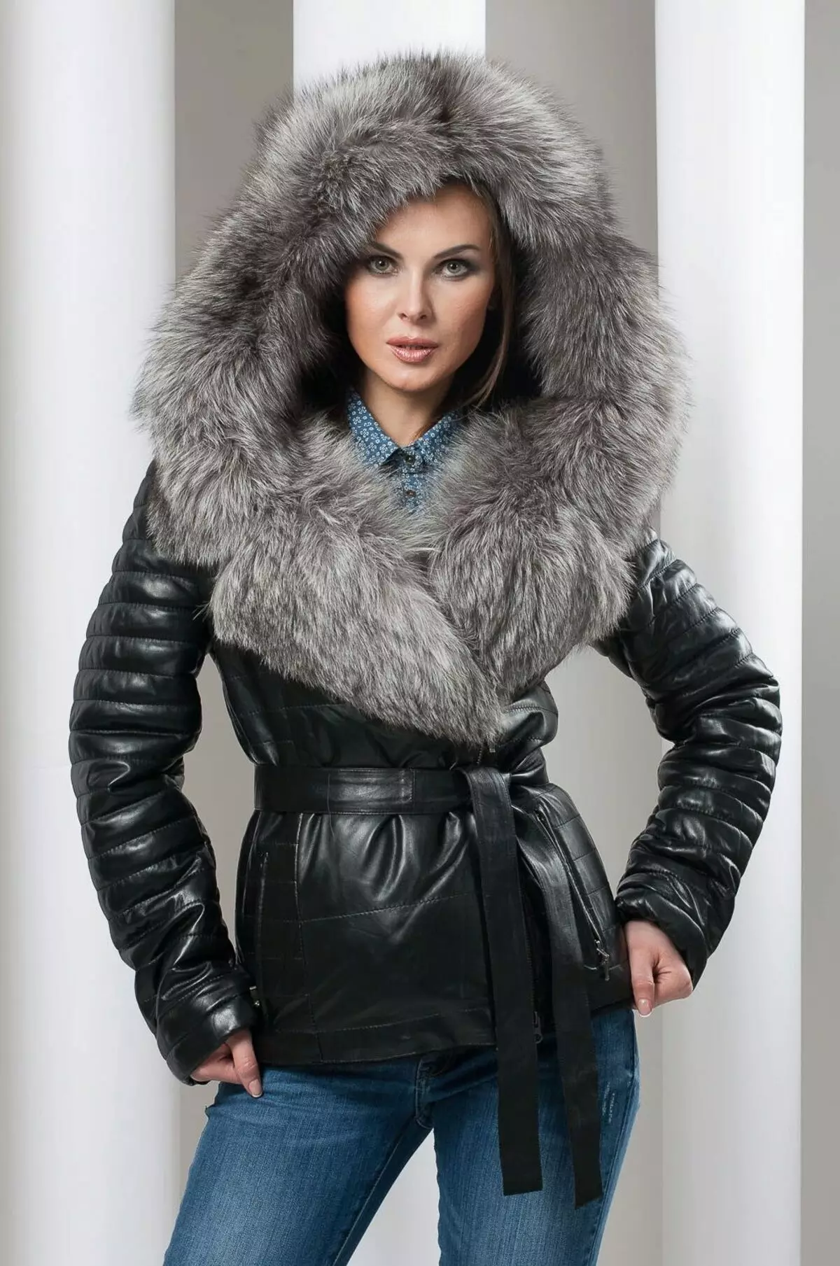 Chernoburka coat (39 photos): black, female coat with chinburque trim, with black-burgher collar, long, mouton