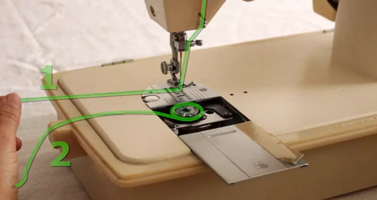 Spänningsgängor i symaskinen: Hur man justerar spänningen på den nedre tråden? Hur man ställer in den övre tråden i maskinen? 4058_20
