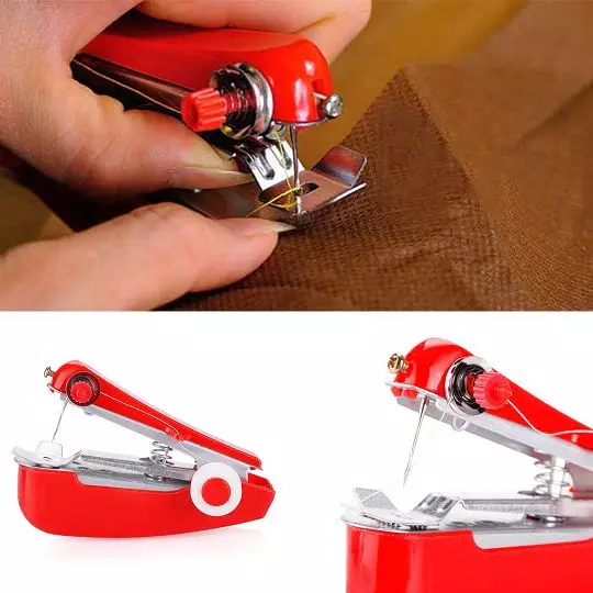 Mini máquina de costura: Escolhendo uma pequena máquina de mão portátil. Como usar e preencher o segmento? Instrução e revisões 4062_4
