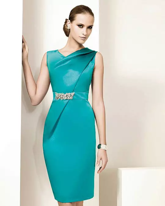 Lliwiau Byr Noson Dress-Achos Turquoise