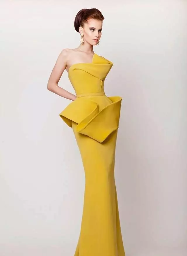 שמלת ערב צהוב עם