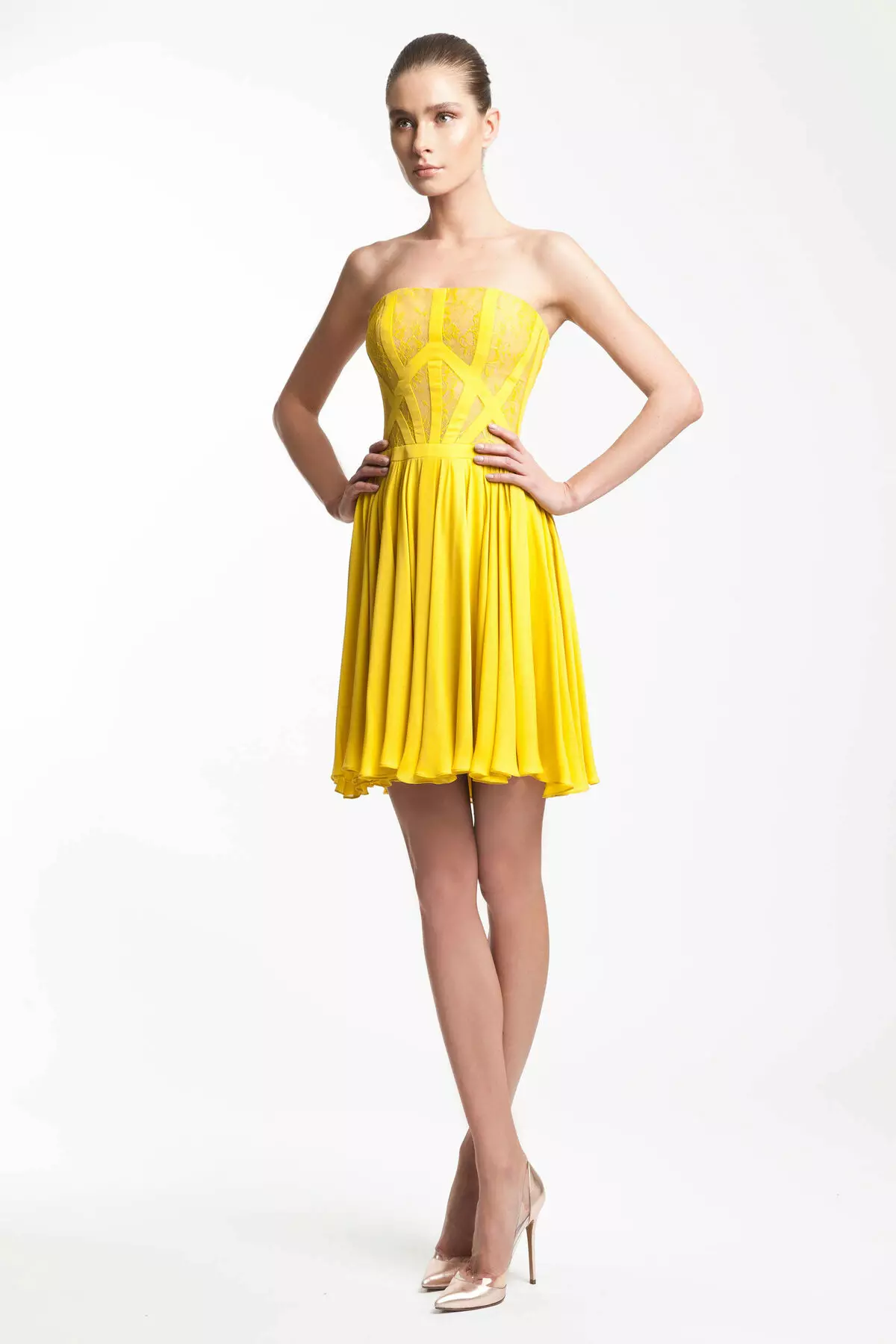 Vakara maigi dzeltena kleita mini