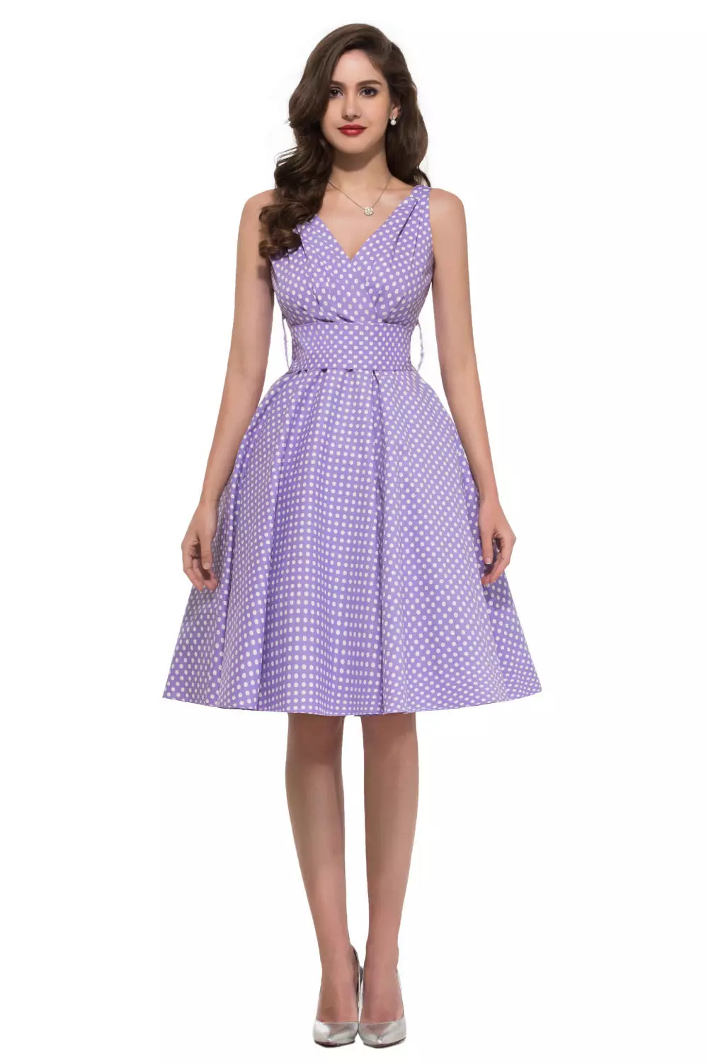 Švelni violetinė suknelė