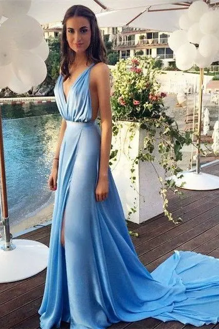 Hemelse blauwe jurk