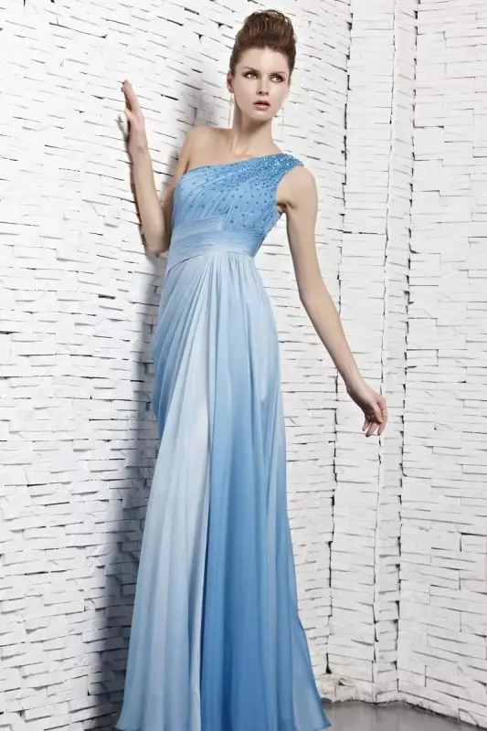 Sininen kaltevuus mekko