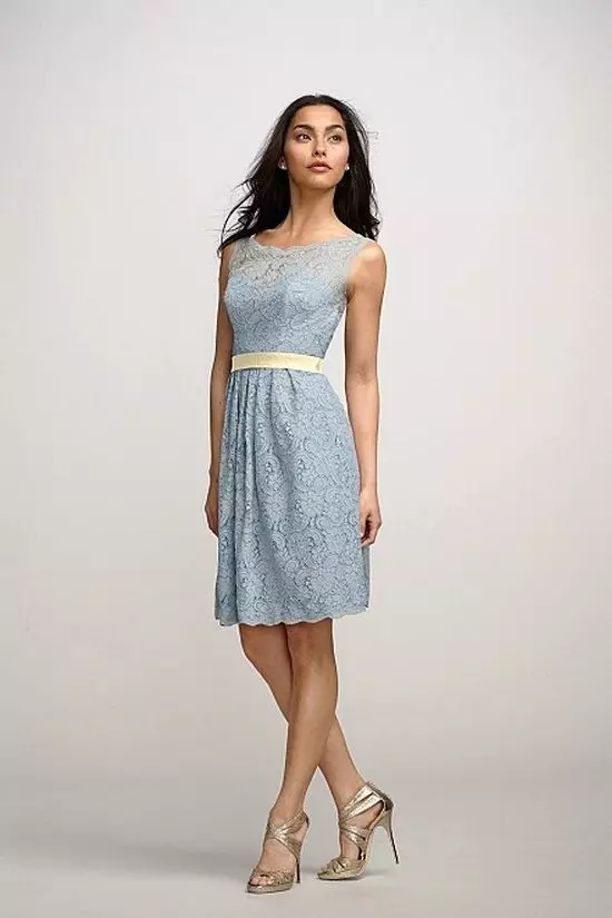 Blå kjole midi lengde