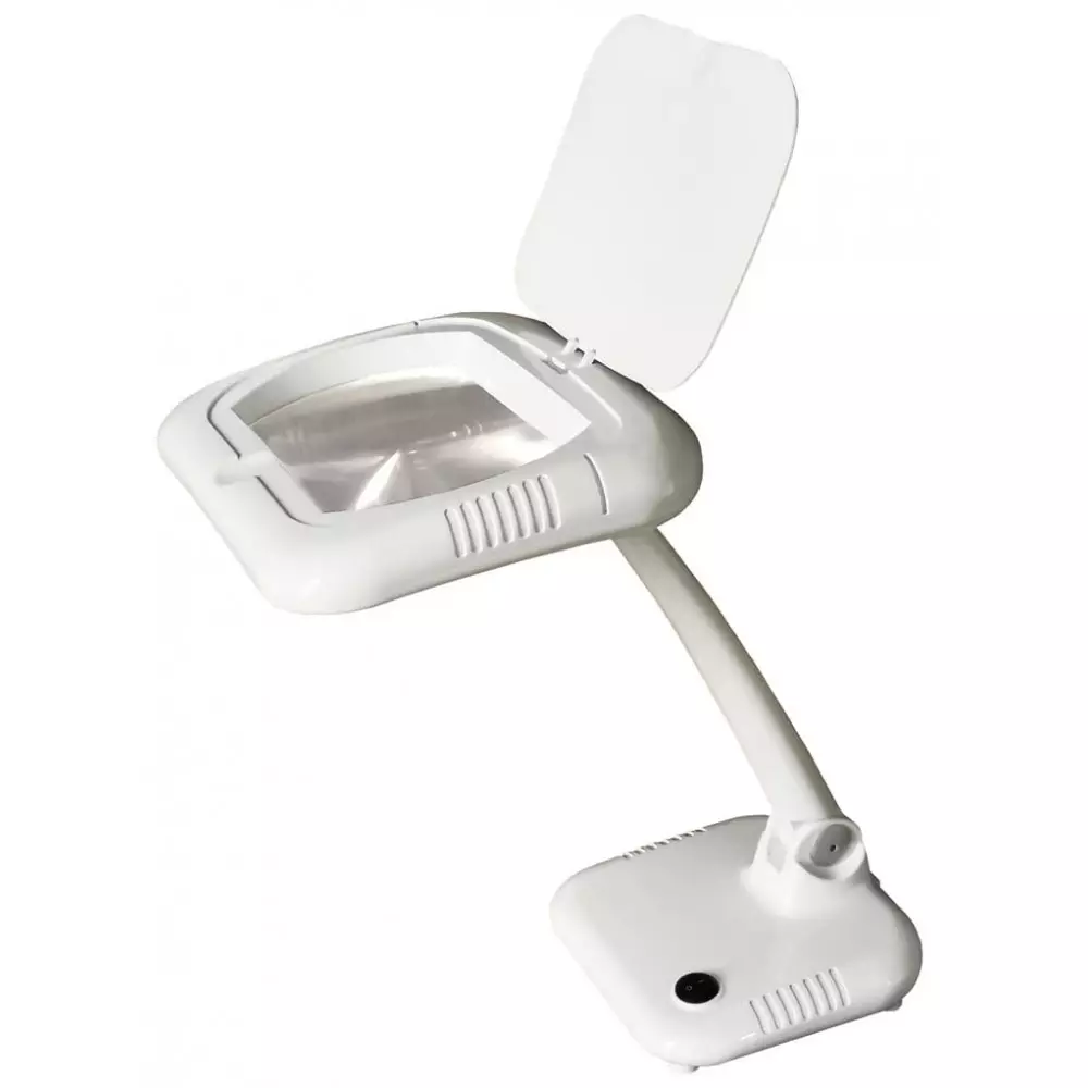Cosmetology Lamps-Magnifiers: Para sa manicure floor lamp sa isang tripod at iba pa para sa mga cosmetologist, cosmetic na may backlight at walang 4139_13
