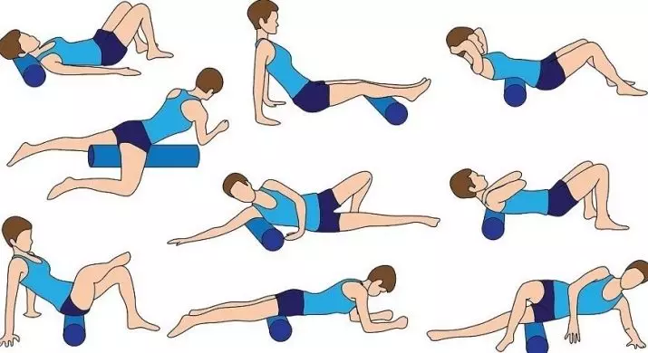 Massage Roller: Typer af ruller til massage og fitness, øvelser med skumrulle til kroppen (til bagsiden), sportsmodeller med store bløde spidser og andre 4153_42