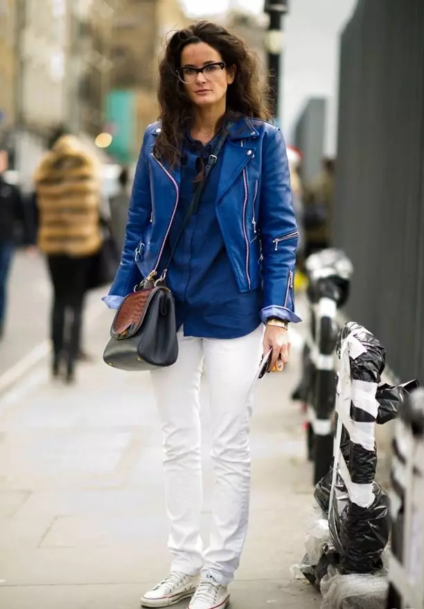 블루 재킷 (50 사진) : 여성 모델, 착용, 진한 파란색 자켓 426_26