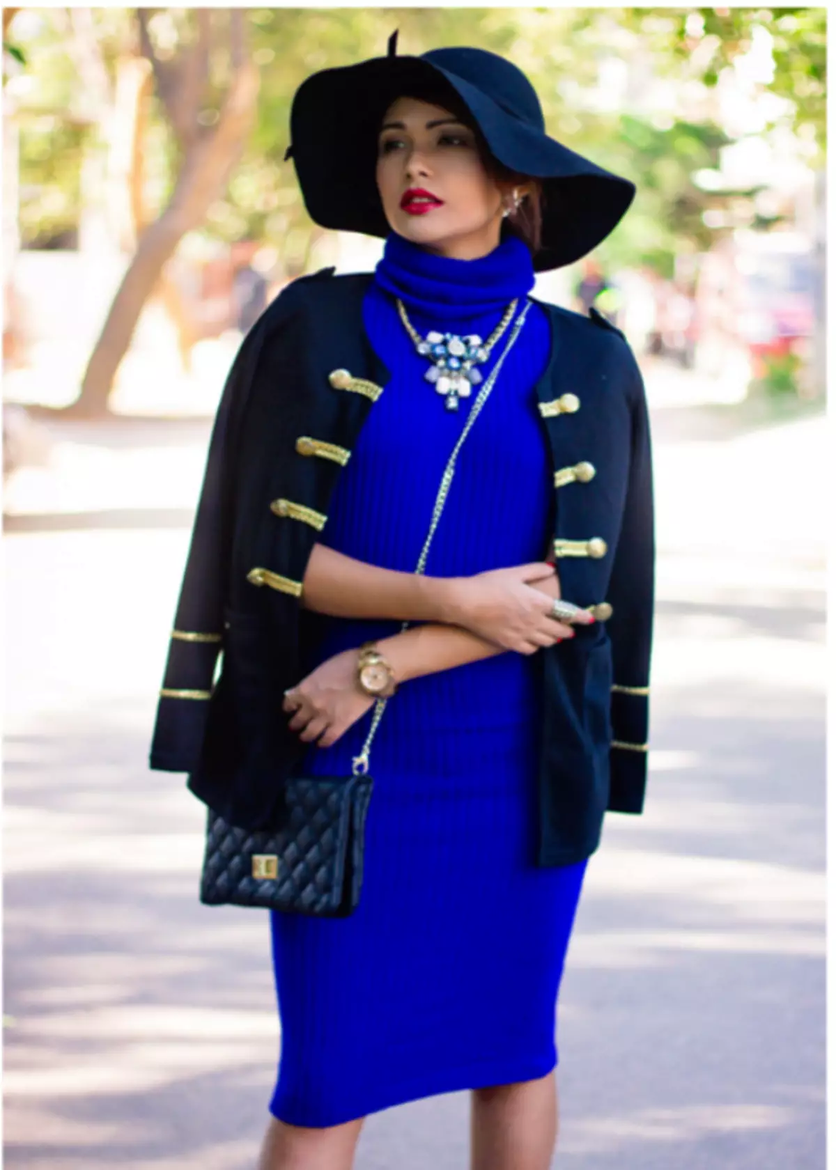 블루 재킷 (50 사진) : 여성 모델, 착용, 진한 파란색 자켓 426_8