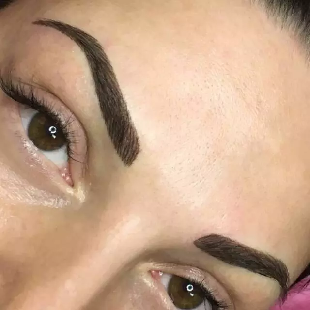 Eyebrow Tattoo (33 Foto): Apa itu dan bagaimana ia, jenis aplikasi dan teknik mewujudkan bentuk yang indah dari alis, ulasan 4276_9