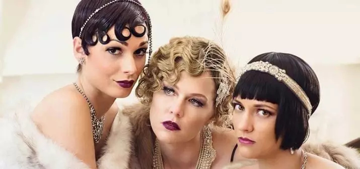 Gatsby Makeup (53 myndir): Fyrir brunettes, blondes og rauð stelpur, skref fyrir skref fyrir aðila 4312_2
